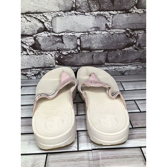 Fitflop 3200 Walkstar Pink Synthetic Thong Wedge Sandals Women’s Sz 9M US/41EU - Picture 8 of 16